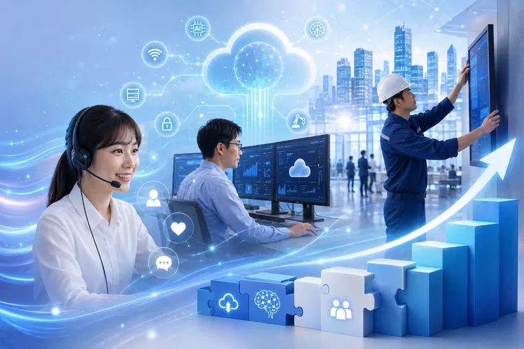 雲端與 AI 智慧服務架構示意