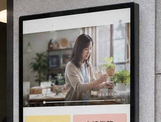 叫號看板上方播放多媒體宣傳內容
