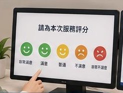 客戶在螢幕上點選本次服務的滿意度